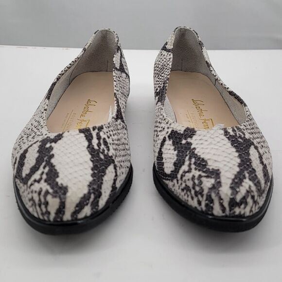 Salvatore Ferragamo Boutique Size 7 Flats Snakeskin Embossed Almond Toe Slip On - Picture 4 of 8